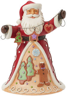 Dekofigur "Santa mit Keksgirlande", Kunstguss