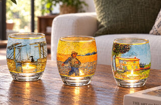 Set de 3 porte-bougies avec motifs de l'artiste de Vincent van Gogh