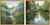 Set of 2 pictures "Chemin Fleurie in Provence" + "Pond with pasture"