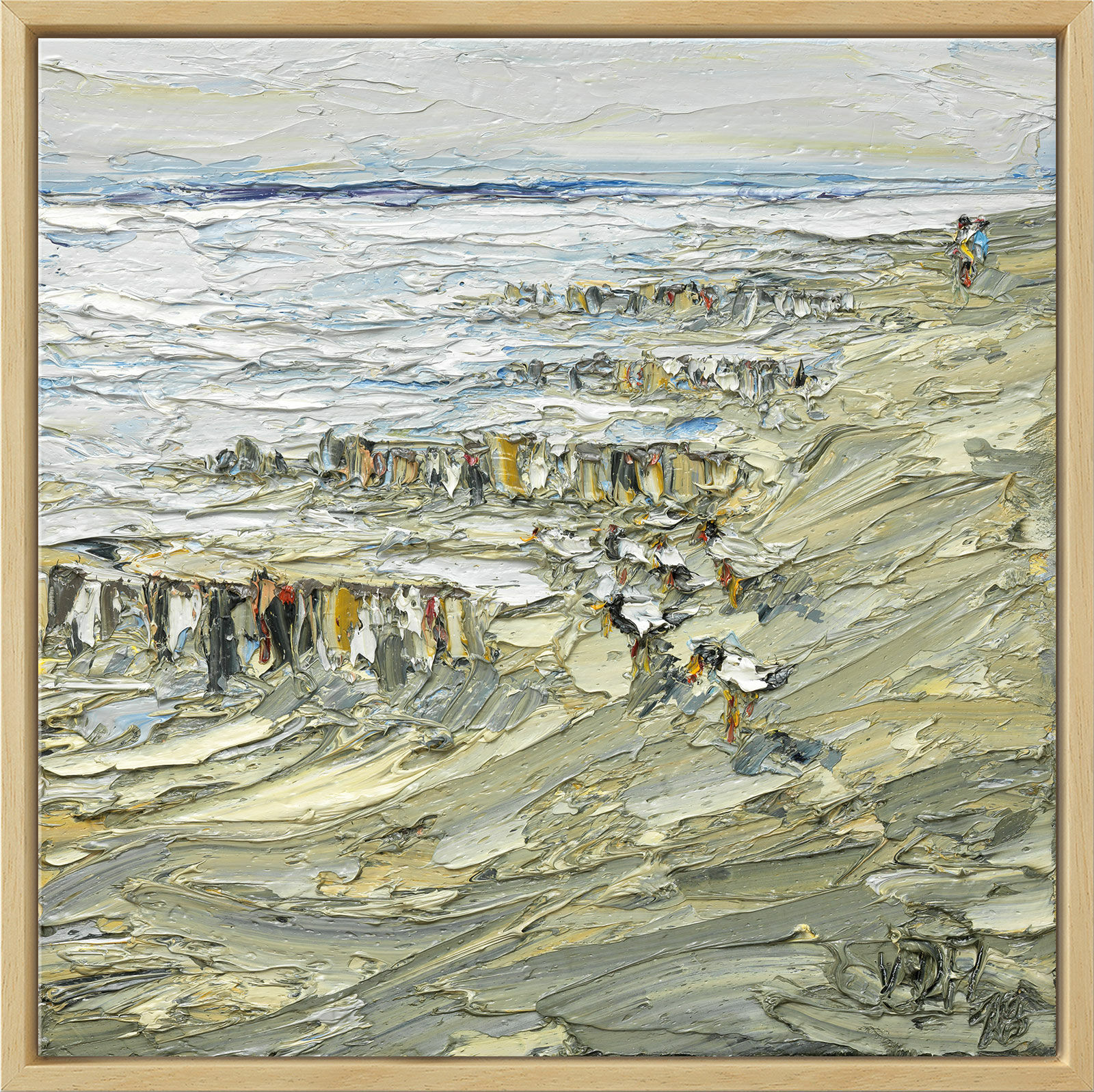 Tableau "Beach Walk after Storm" (2018), version naturelle encadrée von Nikolaus von der Assen