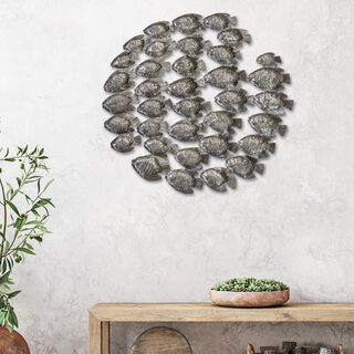 Wall object "Shoal of Fish", iron