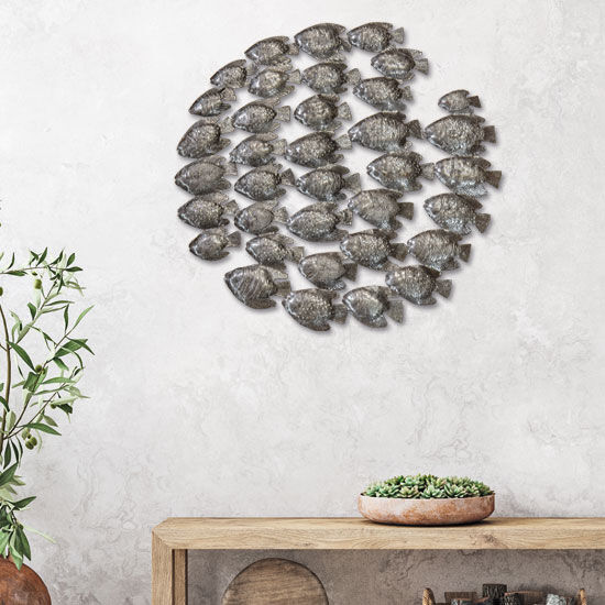 Wall object "Shoal of Fish", iron