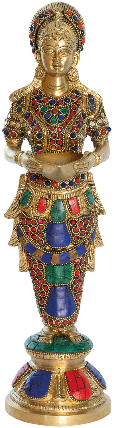 Brass sculpture "Hindu Goddess Lakshmi"