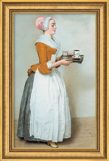 Bild "Schokoladenmädchen" (1743-45), gerahmt