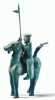 Sculpture "Cheval et cavalier avec lance" du "cortège de la garde d'honneur"