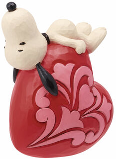 Sculpture "Snoopy sur un cœur", fonte