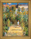Schilderij "Le Jardin de Monet à Vétheuil" (1881), ingelijst van Claude Monet