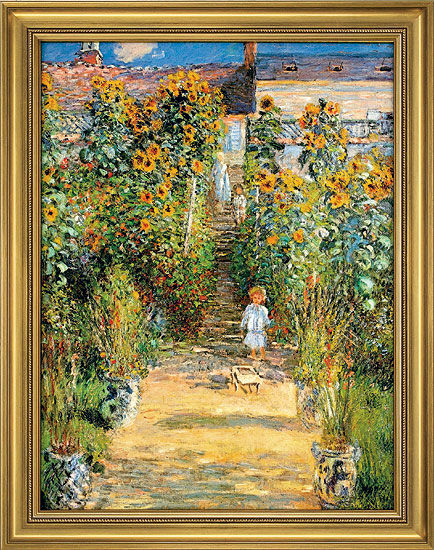 Beeld "Le Jardin de Monet à Vétheuil" (1881), ingelijst von Claude Monet