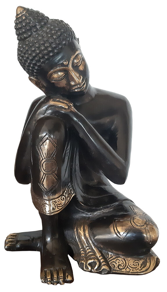 Sculpture "Resting Buddha", bronze antique finish