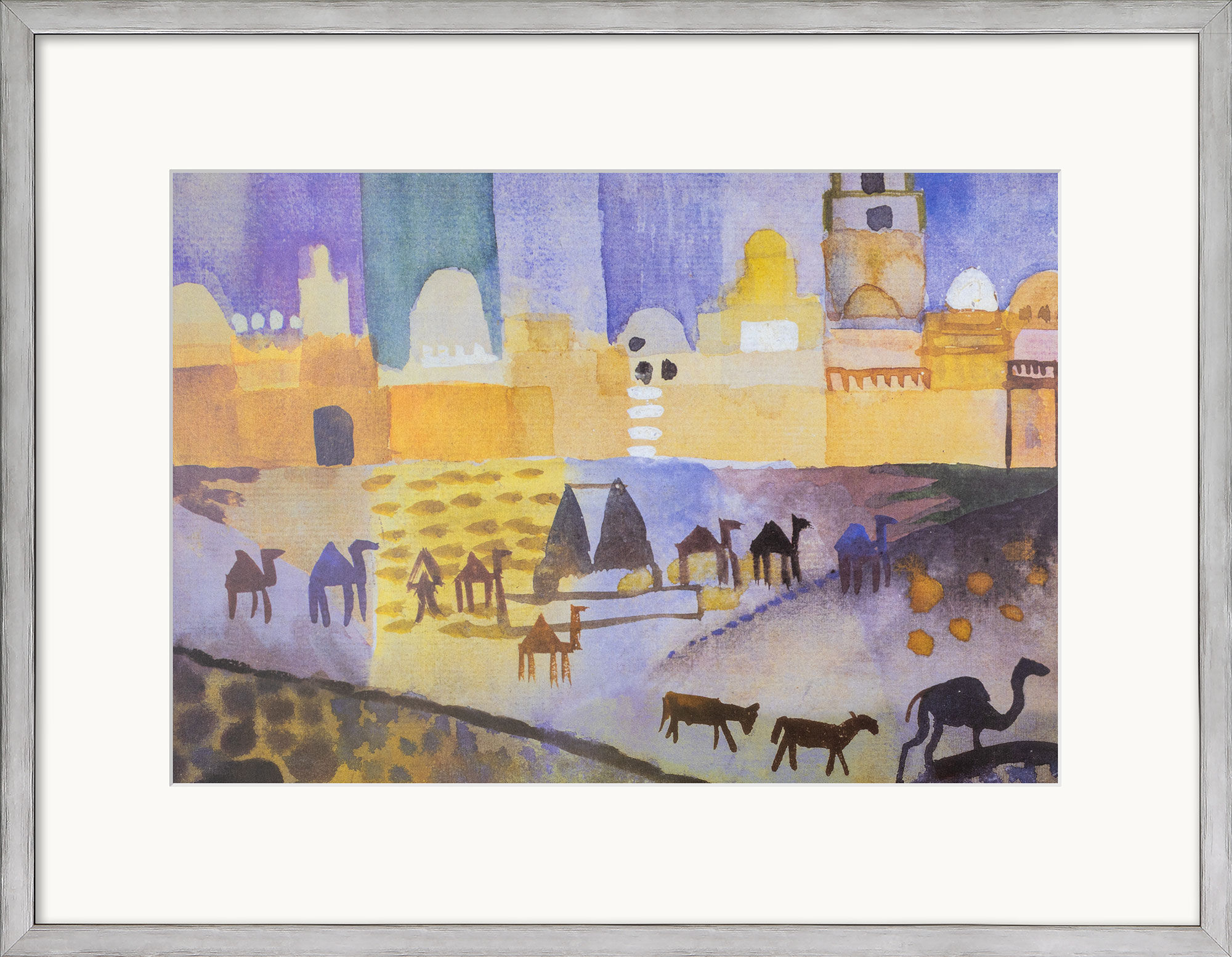 Billede "Kairouan I" (1914), indrammet af August Macke