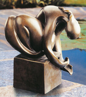 Garden sculpture / gargoyle "Water Scoop", bronze by Théo Stuttgé