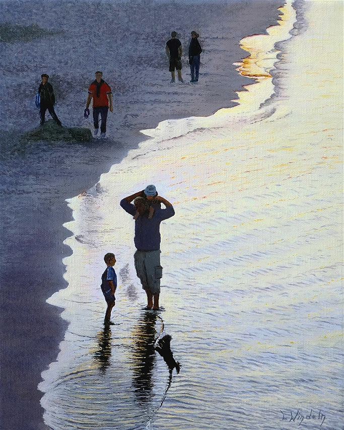 Beeld "Avonden aan het strand van Rügen" (2021) (Origineel / Uniek stuk), op spieraam von Leo Windeln
