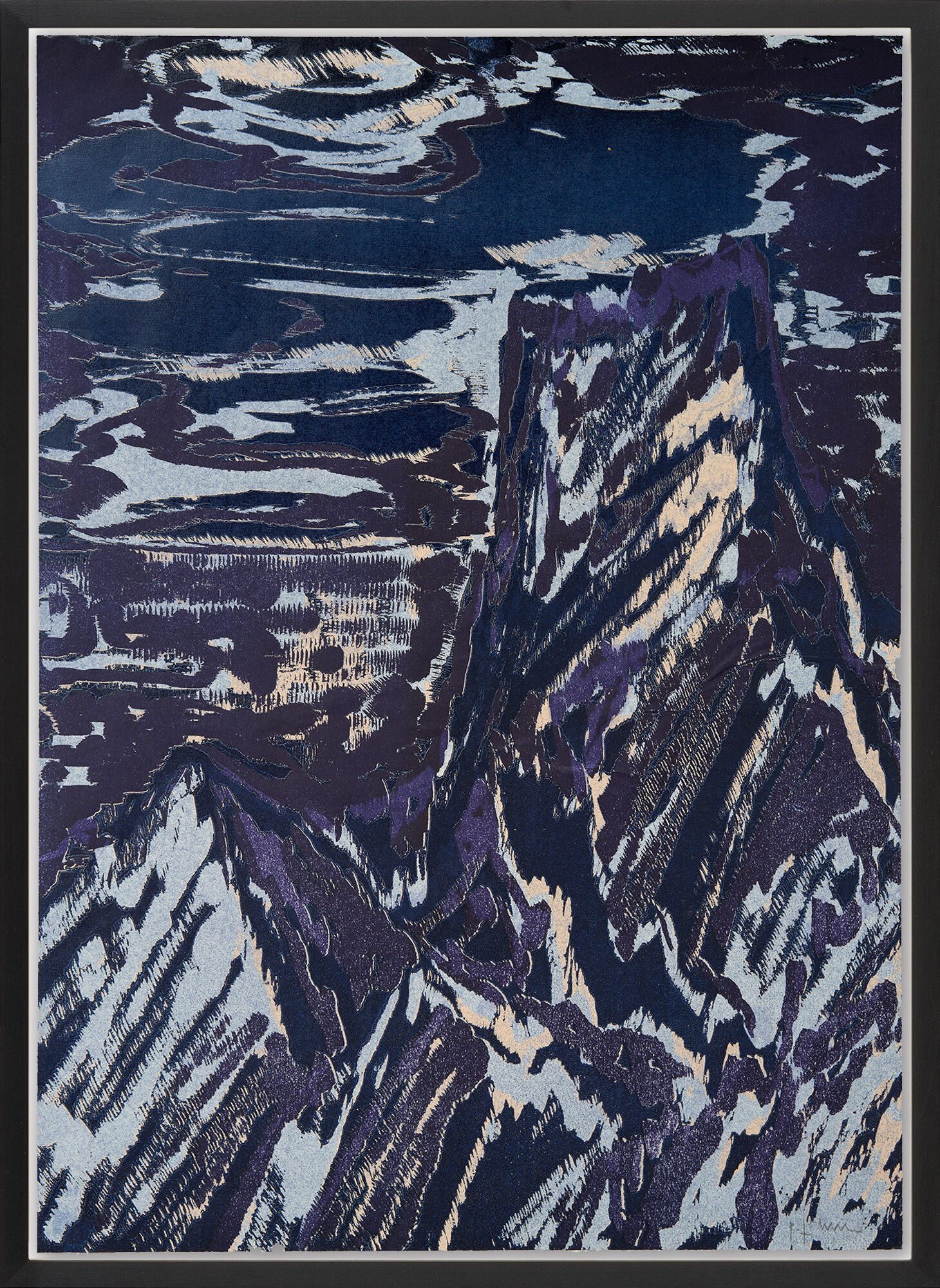 Tableau "Tinzenhorn (violet)" (2015/16) (Pièce unique) de Bernd Zimmer