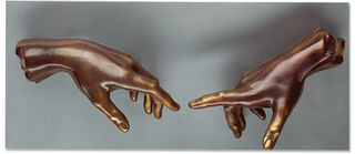 Wandobjekt "Die Erschaffung des Adams", Version in Bronze