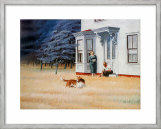 Picture "Cape Cod Evening" (1939), framed by Edward Hopper