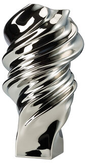 Porseleinen vaas "Squall Platinum Titanised" (medium, hoogte 32 cm) - Ontwerp Cédric Ragot