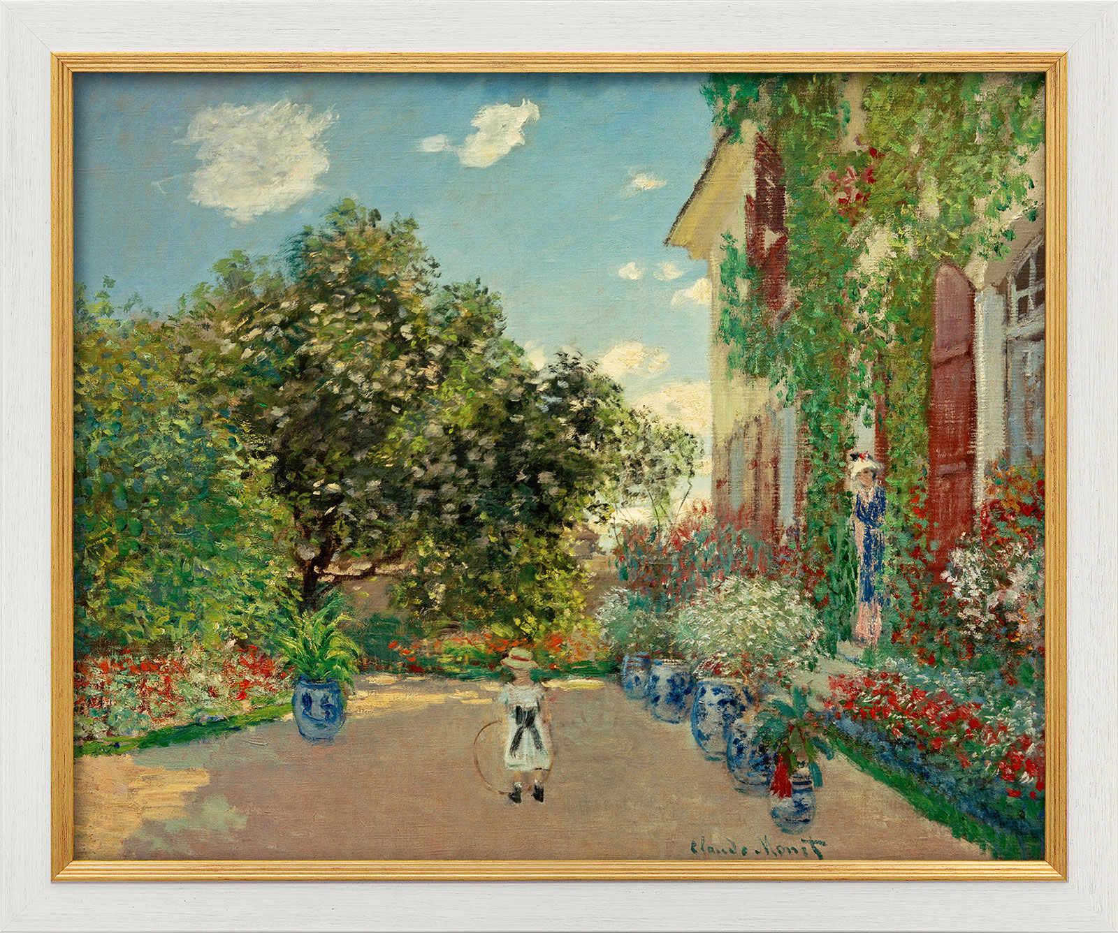 Bild "La maison de l'artiste à Argenteuil (Das Haus des Künstlers in Argenteuil)" (1873), gerahmt von Claude Monet