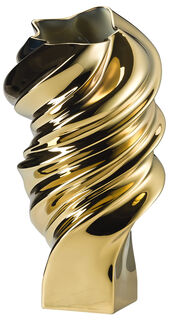 Porcelain vase "Squall Gold Titanised" (medium, height 32 cm) - Design Cédric Ragot by Rosenthal