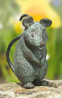 Gartenskulptur "Maus, stehend", Bronze