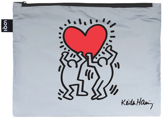 Lot de 3 sacs à fermeture éclair "Dog, Heart and Love" (chien, cœur et amour) de Keith Haring