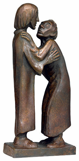 Skulptur "Das Wiedersehen" (1930), Reduktion in Bronze von Ernst Barlach