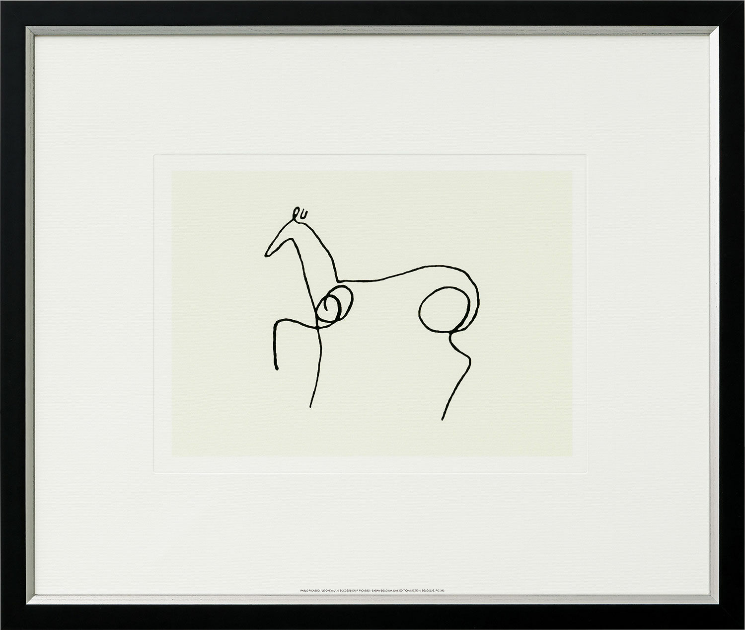 Billede "Hesten - Le Cheval", indrammet von Pablo Picasso