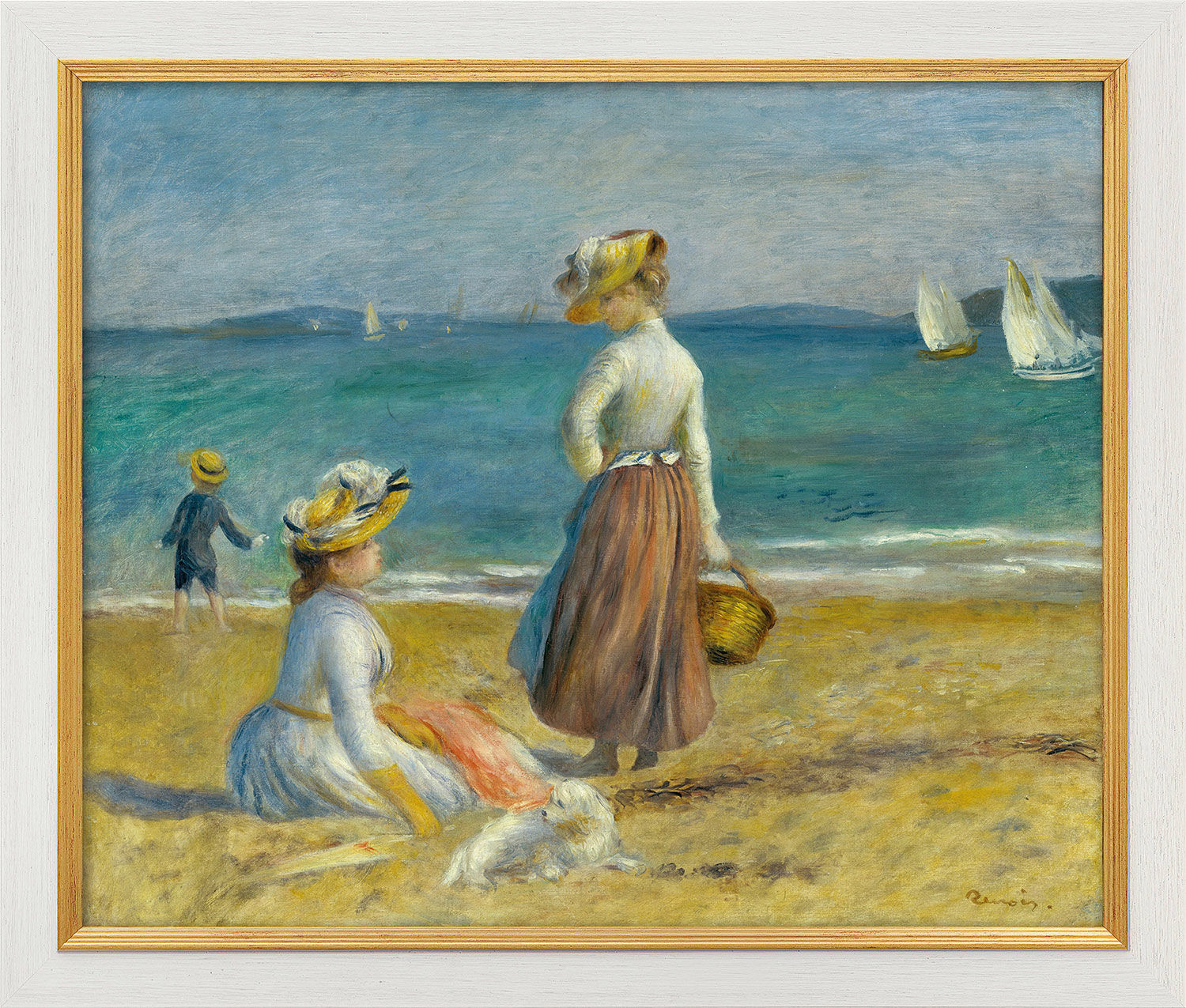 Bild "Zwei Frauen am Strand" (1890), gerahmt von Auguste Renoir