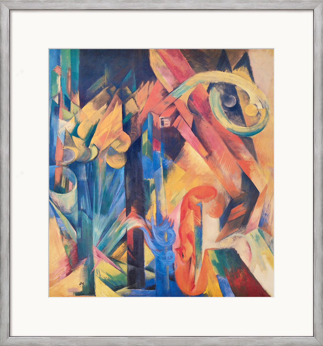 Picture "Forest with Squirrels" (1913), framed by Franz Marc
