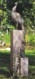 Gartenskulptur "Pfau" (ohne Säule), Bronze