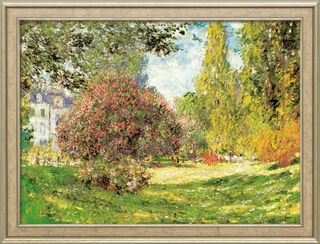 Bild "Der Park Monceau" (1876), gerahmt von Claude Monet