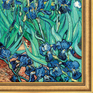 Bild "Iris (Schwertlilien)" (1889), gerahmt von Vincent van Gogh