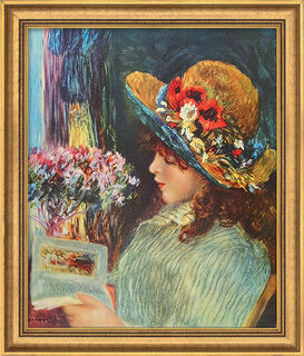 Picture "Reading Girl" (1886), framed