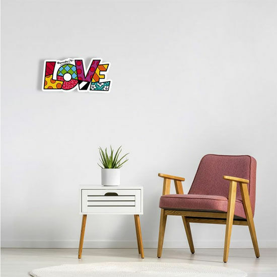 Panneau d'art / objet mural "Love" (Amour) von Romero Britto