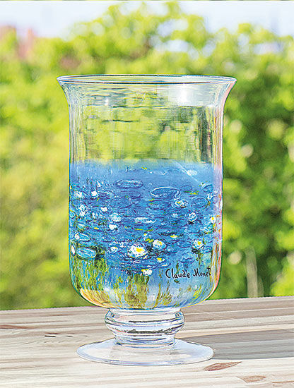 Windlicht / Vase "Seerosen", Glas von Claude Monet