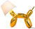 Ballon-hond tafellamp "Wow-Wau", gouden versie