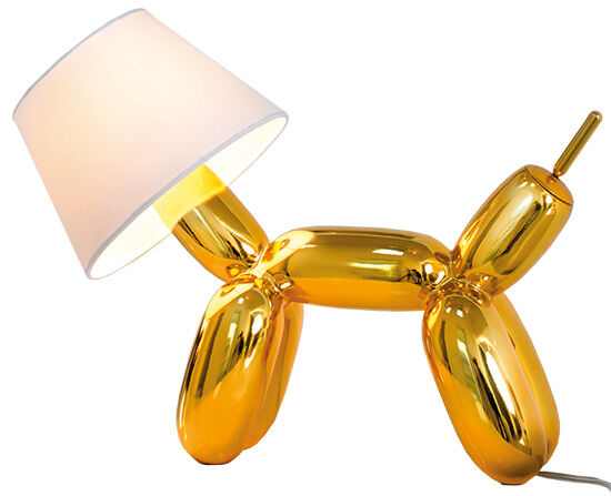Balloon dog table lamp "Wow-Wau", golden version by Sompex