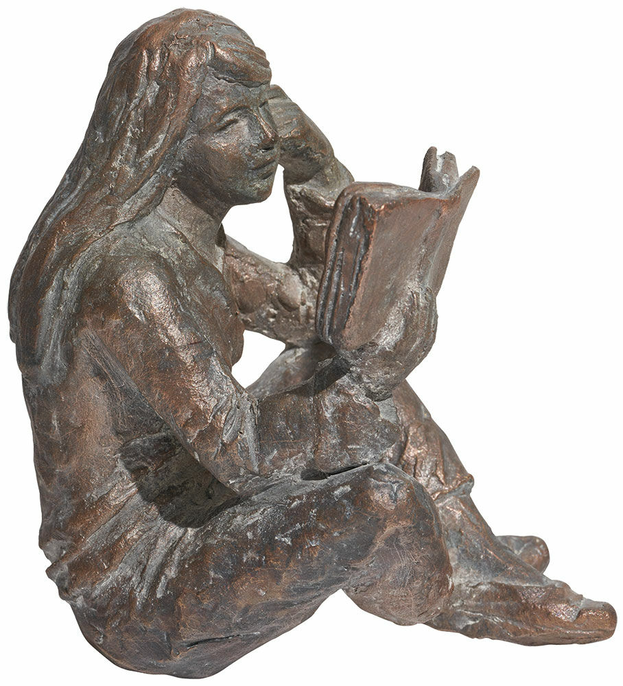 Skulptur "Lesende", Bronze von Luis Höger