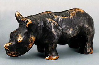 Skulptur "Nashorn-Kind", Bronze