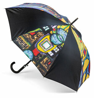 Stick umbrella "Raindrop Catcher" by Friedensreich Hundertwasser