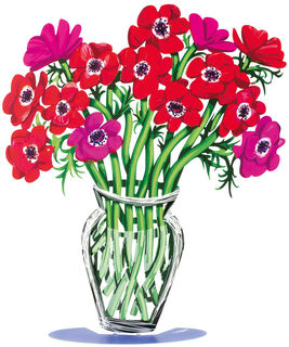 Sculpture sur pied double face "Poppies Vase" de David Gerstein