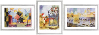 Set van 3 schilderijen, ingelijst