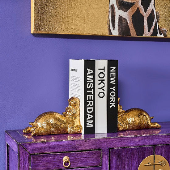 Boekensteunen "Hippo", set van 2