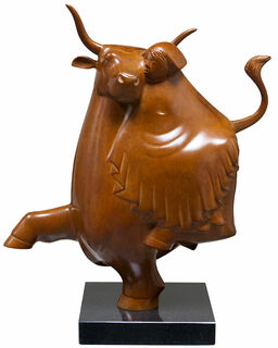 Skulptur "Europa und der Stier Nr. 3", Bronze braun
