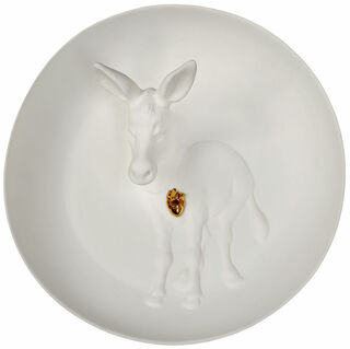 3D wall plate "Donkey", porcelain
