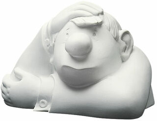 Skulptur "Der kleine Denker", Version in Porzellan von Loriot