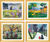 4 Bilder "Jahreszeiten-Zyklus" im Set, Version goldfarben gerahmt