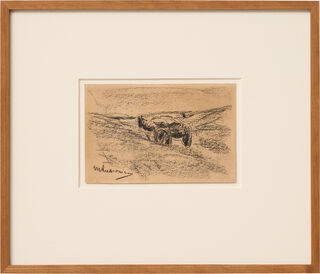 Bild "Pferdekarren in Dünen" (um 1890) (Unikat)