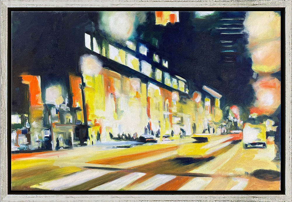 Bild "Streetlight VIII" (Original / Unikat), gerahmt von Anke Gruss