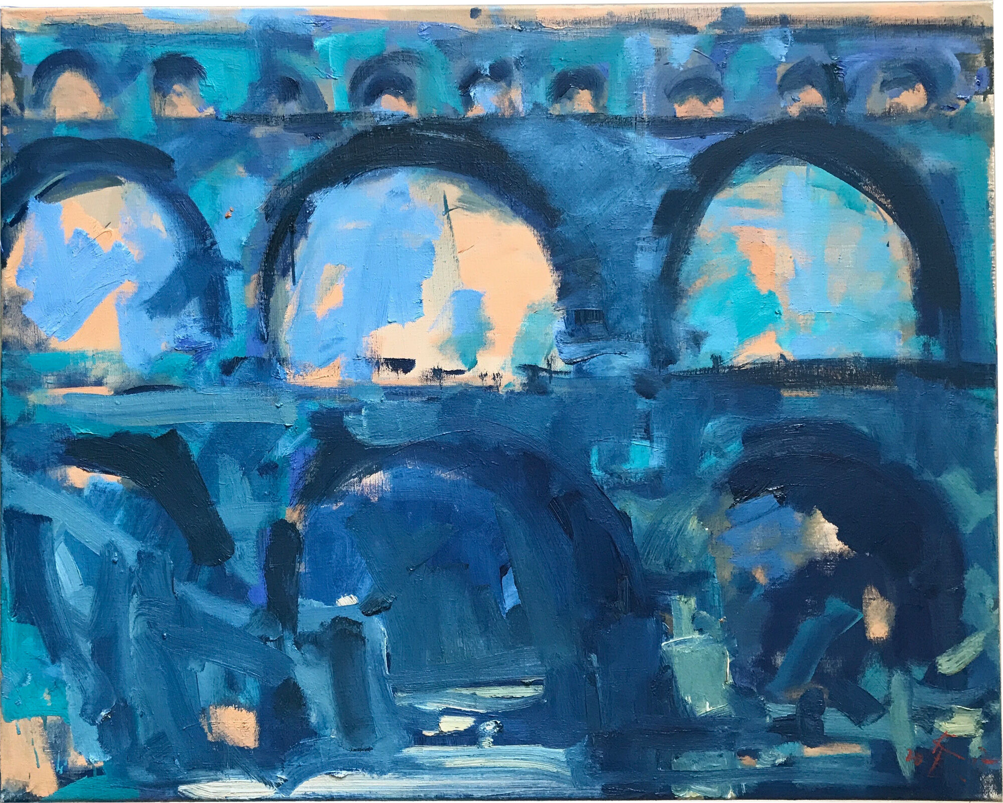 Tableau "Pont du Gard" (2007) (Pièce unique) von Wolf Bertram Becker