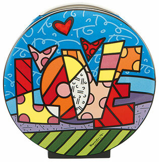 Dubbelzijdige porseleinen vaas "Happy & Love", kleine versie von Romero Britto